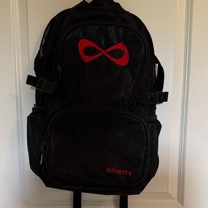 NFINITY Black Backpack with Red Infinity Emblem